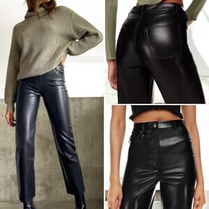 Aritzia Wilfred $148 Faux Leather Melina Pant sz 0 EUC